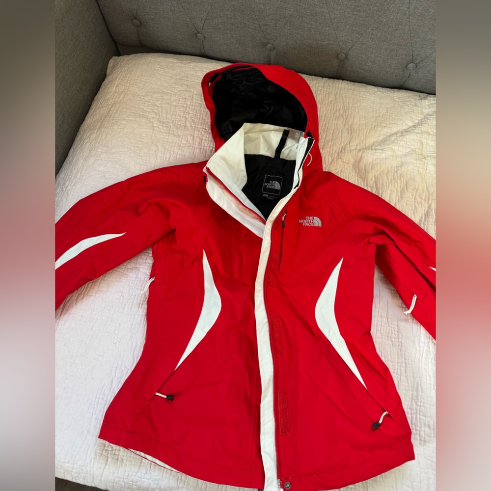 Ladies The North Face Red and White Outdoor Jacket